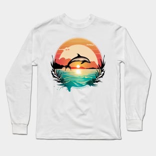 Vintage Surf Dolphin Long Sleeve T-Shirt